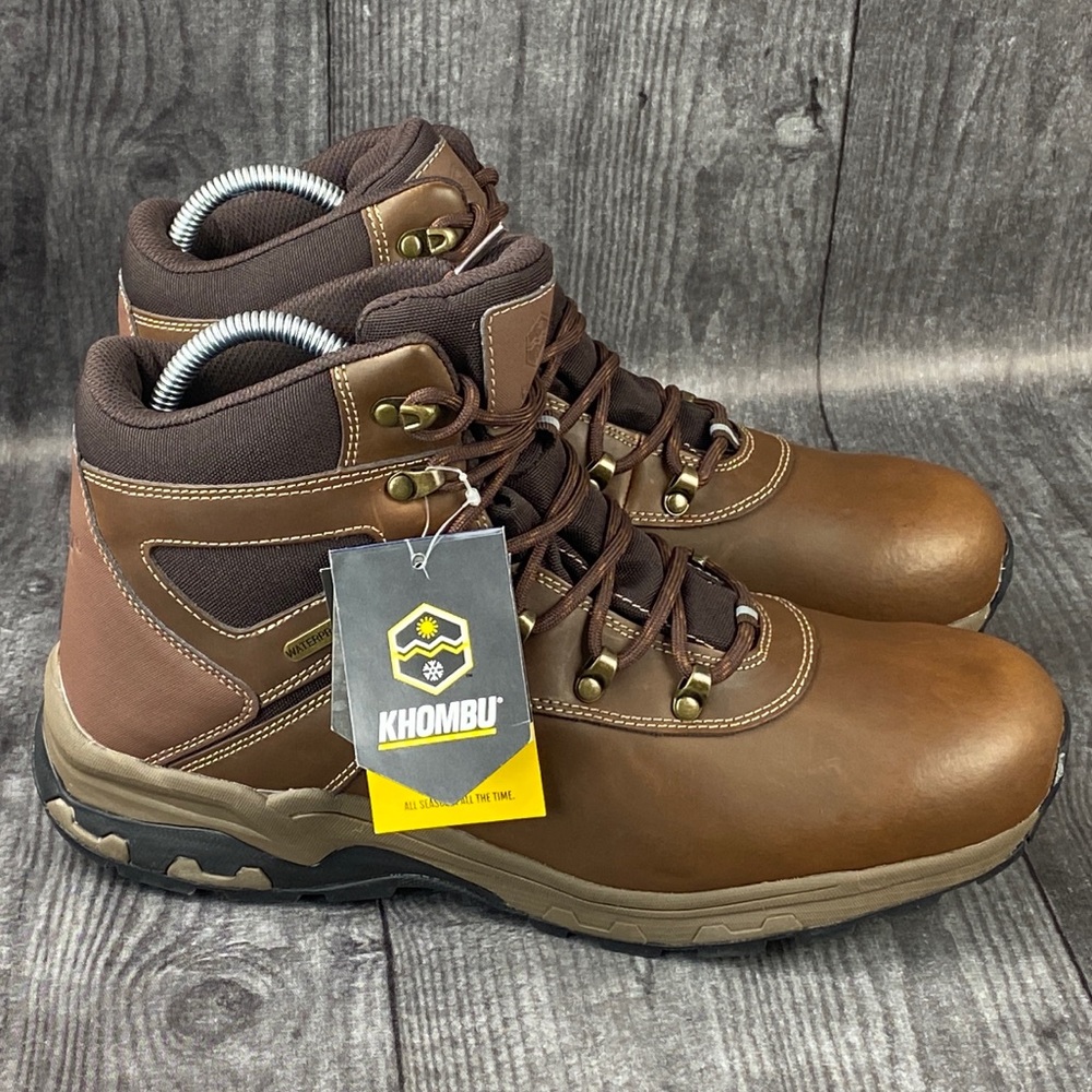 Khombu Men’s Waterproof Leather Hiking Boots 12